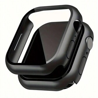 Glass + Case Compatible With Apple Watch 45mm 41mm 44mm 40mm 46mm 42mm Screen Protector Bumper PC Cover Compatible With Apple Watch Series 4 5 SE 6 7 8 9 10
