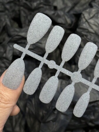 10 件 Y2K Y2K 杏仁形假指甲，手工制作的植绒哑光纯色指甲片，颜色有勃艮第酒红、棕色、灰色、黑色、白色，适合女士和女孩，适合派对、婚礼、日常佩戴，附带工具包按压式指甲美甲用品