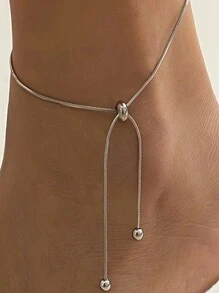 1 pièce Chic Minimaliste Élégant Chaîne Réglable Bracelet de Cheville Pour Femmes, Accessoire Polyvalent, Cadeau Pour L'Anniversaire De L'Ami