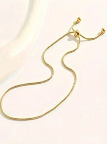 1 pièce Chic Minimaliste Élégant Chaîne Réglable Bracelet de Cheville Pour Femmes, Accessoire Polyvalent, Cadeau Pour L'Anniversaire De L'Ami