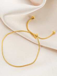 1 pièce Chic Minimaliste Élégant Chaîne Réglable Bracelet de Cheville Pour Femmes, Accessoire Polyvalent, Cadeau Pour L'Anniversaire De L'Ami