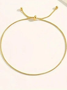 1 pièce Chic Minimaliste Élégant Chaîne Réglable Bracelet de Cheville Pour Femmes, Accessoire Polyvalent, Cadeau Pour L'Anniversaire De L'Ami