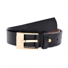 Cinto Feminino de Couro 35mm com Fivela Dourada - Preto, Marrom e Caramelo - 35511