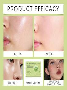 Face Blotting Paper With Powder Puff & Mirror, Oil Absorbing, Refreshing Oil Control, Retouch Makeup - Multicolor - View 5