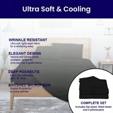 Luxurious Super Soft 4-Piece Bamboo Sheet Sets - Multiple Colors & Sizes Available - Black - View 7