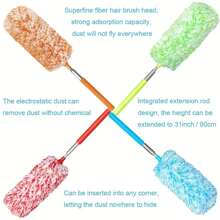 1 pezzo Spolverino estensibile in microfibra per pulire ufficio, auto, computer, condizionatore e altro - strumento di pulizia lavabile e riutilizzabile