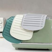 1Pcs Alfombrilla de Silicona para Grifo, Olas de Agua, Almohadilla de Drenaje para Cocina y Baño, Protector de Encimera para Fregadero Grande - Gris - Ver 3