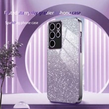 1个渐变亮片粉色手机壳，兼容 17、Galaxy A04E、A05S、A06、A07、A12、A13、A14、A15、A16、A17、A21S、A22、A23、A24、A32、A33、A34、A35、A53、A54、A73、S10、S20、S21、S22、S23、S24、S25 Ultra、Note 20、Note 7/8/9/10/11/12/13/14、9/10/12/13C/14C、MOTO、Honor、HW、Reno 7，防震保护壳，国际版 - 粉色 - 查看 4