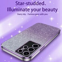 1个渐变亮片粉色手机壳，兼容 17、Galaxy A04E、A05S、A06、A07、A12、A13、A14、A15、A16、A17、A21S、A22、A23、A24、A32、A33、A34、A35、A53、A54、A73、S10、S20、S21、S22、S23、S24、S25 Ultra、Note 20、Note 7/8/9/10/11/12/13/14、9/10/12/13C/14C、MOTO、Honor、HW、Reno 7，防震保护壳，国际版 - 粉色 - 查看 2