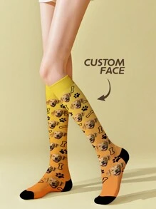1 Đôi Tất Cao Đến Đầu Gối In Hình Khuôn Mặt Tùy Chỉnh, Tất In Hình Khuôn Mặt Tùy Chỉnh, Tất In Hình Ảnh Tùy Chỉnh, Tất In Hình Khuôn Mặt Ngộ Nghĩnh Cá Nhân Hóa, Tất In Hình Ảnh Tùy Chỉnh, Đặt Bất Kỳ Khuôn Mặt Nào Lên Tất, Quà Kỷ Niệm, Quà Valentine, Quà Sinh Nhật, Quà Cưới, Quà Ngày Của Mẹ, Quà Ngày Của Cha, Quà Tặng Bạn Thân, Quà Cho Mẹ/Bố, Quà Cho Bạn Gái/Bạn Trai, Quà Cho Cô Ấy/Anh Ấy - Màu vàng - Xem 5