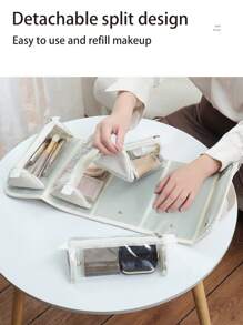 1 pieza Bolsa de maquillaje personalizada, con nombre personalizado, organizador de cosméticos multifuncional, regalo para dama de honor, regalo de cumpleaños, regalo para la abuela, regalo de aniversario, regalo del Día de San Valentín, regalo del Día de la Madre, regalo para la mejor amiga, regalo para mamá, regalo para la novia, regalo para ella, regalo para la esposa, bolsa de maquillaje, accesorios de viaje