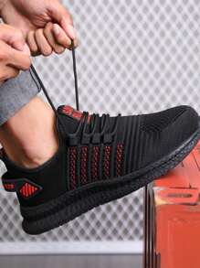 Unisex Safety Shoes With Steel Toe, Anti-Smashing, Anti-Puncture, Suitable For Work, Construction, Outdoor, Breathable Knit Lace-Up Labor Protection Shoes, Comfortable For Summer