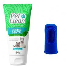 Pet Clean Toothpaste + Finger Brush Kit For Dogs And Cats - Verde - Ver 2