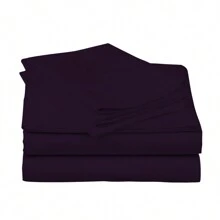 Luxurious Super Soft 4-Piece Bamboo Sheet Sets - Multiple Colors & Sizes Available - 茄子 - 查看 3