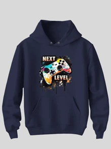 Agasalho masculino de moletom infantil Next Level blusa de frio videogame casaco jogo - Azul Marinho - Visão 1