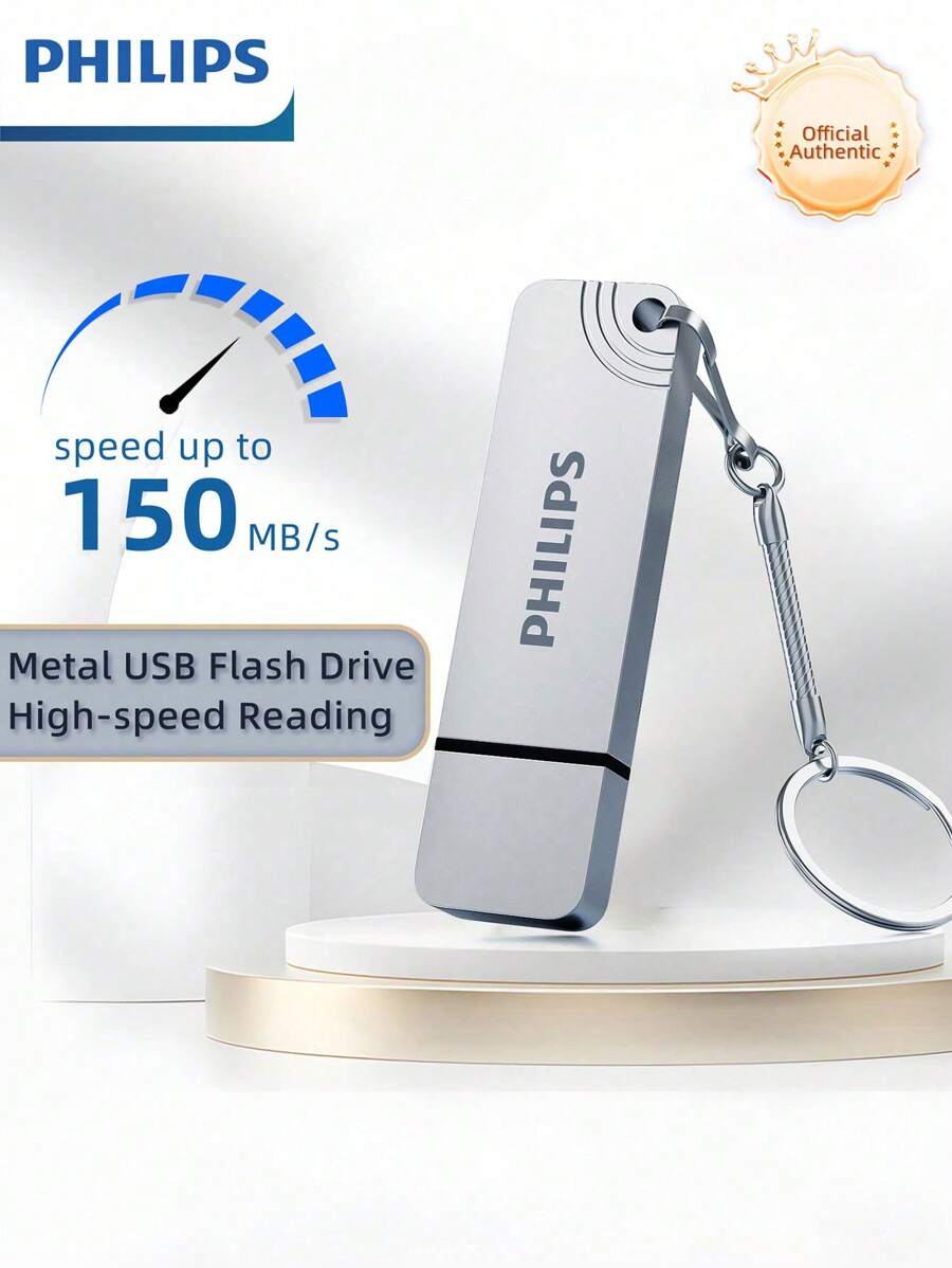 PHILIPS 飞利浦 128GB Type-C USB 3.2 闪存盘,读取速度 150MB/S,适用于 USB 3.0/2.0 的拇指驱动器跳转驱动器,适用于 Android 智能手机、笔记本电脑、PC 的记忆棒 - USB Flash Drive + USB C + Lanyard - 查看 1