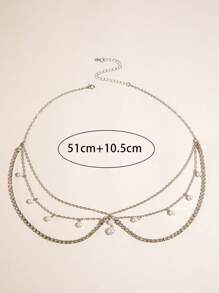 imoli 1pc Minimalist Chain Tassel Faux Pearl Claw Crystal Decor Head Chain For Women, Party/Gift (Hand-Made, Adjustable Length, Random Disc Bead Count) - View 7