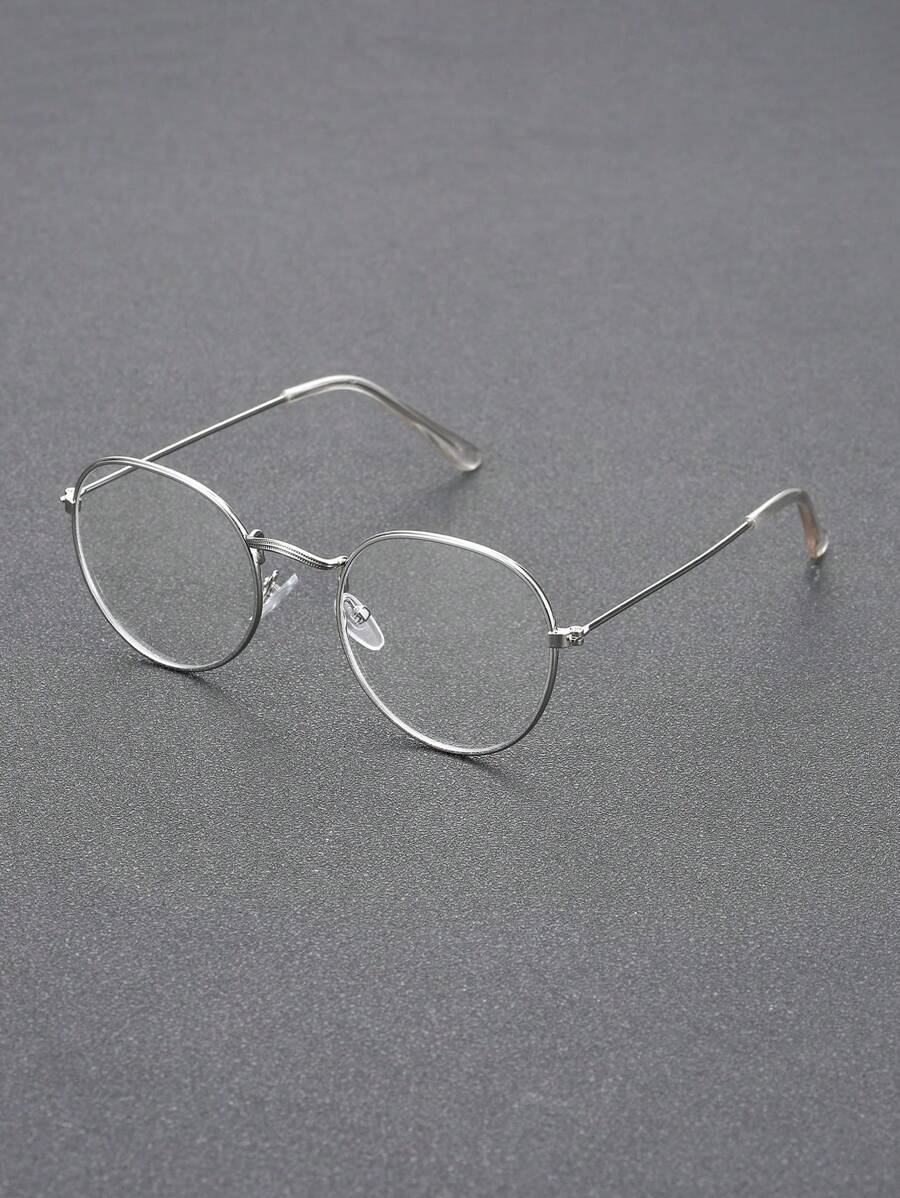 1pc Men Clear Glasses For Reading Eye Protection Daily School Life Clohing Accessories - Silver - View 1