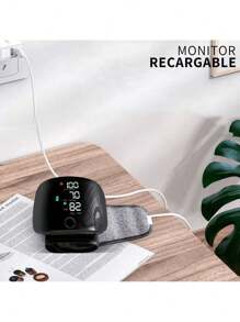 Wrist Blood Pressure Monitor With Voice USB Rechargeable Black - Black - View 3