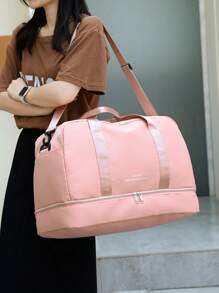 Luggage Holiday Over Night Travel Duffel Bag Large Capacity Gym Sports Yoga Bag, Hospital Weekend Carry-On Handbag With Dry And Wet Separation,Casual Portable Shoulder Bag With Shoes Compartment For Business,Vacation,Outdoor, Skiing,Exercise Fitting,Labor And Delivery Bag For School School Accessories School Stuff - Pink - View 8