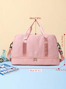 Luggage Holiday Over Night Travel Duffel Bag Large Capacity Gym Sports Yoga Bag, Hospital Weekend Carry-On Handbag With Dry And Wet Separation,Casual Portable Shoulder Bag With Shoes Compartment For Business,Vacation,Outdoor, Skiing,Exercise Fitting,Labor And Delivery Bag For School School Accessories School Stuff - Pink - View 3