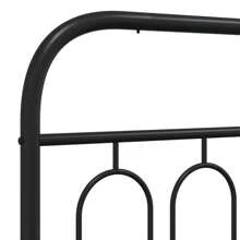 Bed Frame With Footboard Black 183x213cm Sturdy Design Modern Style No Mattress Included - Black - View 6