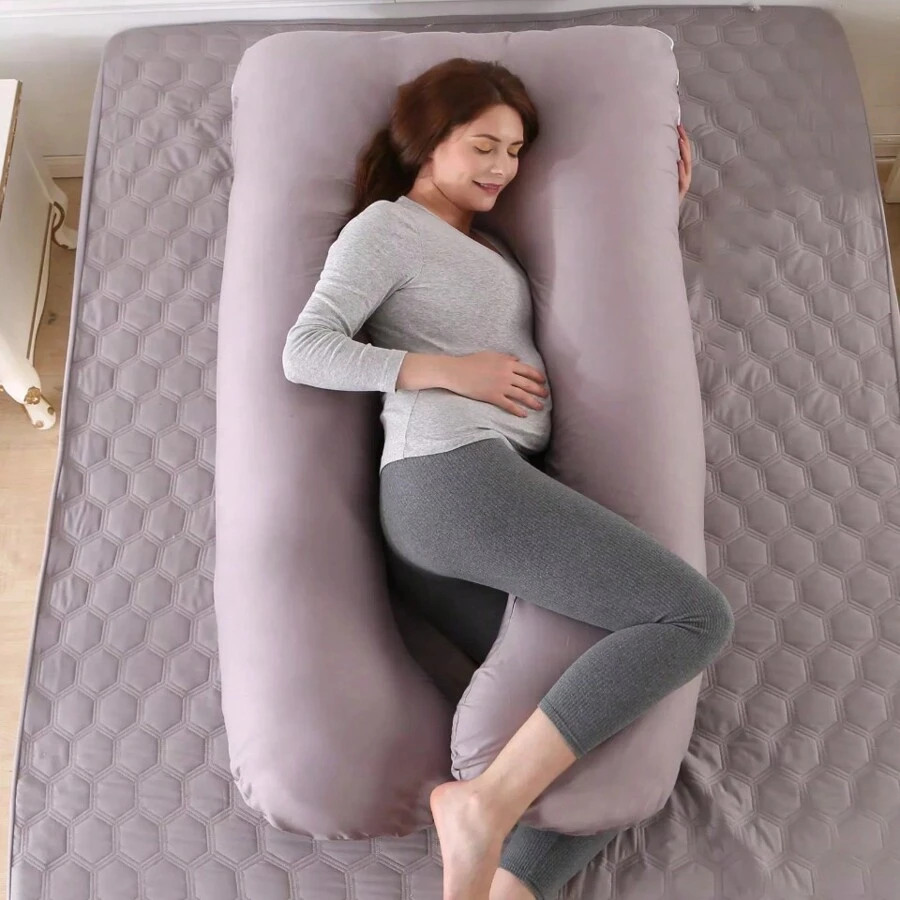 Pregnancy Pillow U Shaped Maternity Pillow Support Back Hips Legs Belly Sleeping - Purple Gray - View 1
