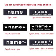 2 PIEZAS de etiquetas de identificación de perro personalizadas de PU, pegatinas con parche de etiqueta de arnés de perro, etiqueta de nombre personalizada para arnés y etiqueta de perros - Blanco - Ver 5