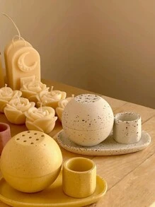 3PCS/Set Spherical Incense Burner Silicone Mold DIY Round Aromatherapy Candle Cup Gypsum Molds Home Decoration Storage Box Ornament Epoxy Resin Mould