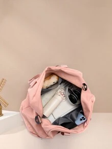 Luggage Holiday Over Night Travel Duffel Bag Large Capacity Gym Sports Yoga Bag, Hospital Weekend Carry-On Handbag With Dry And Wet Separation,Casual Portable Shoulder Bag With Shoes Compartment For Business,Vacation,Outdoor, Skiing,Exercise Fitting,Labor And Delivery Bag For School School Accessories School Stuff - Pink - View 5