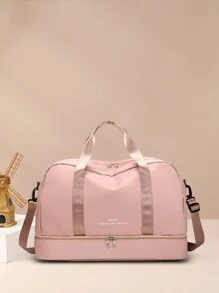 Luggage Holiday Over Night Travel Duffel Bag Large Capacity Gym Sports Yoga Bag, Hospital Weekend Carry-On Handbag With Dry And Wet Separation,Casual Portable Shoulder Bag With Shoes Compartment For Business,Vacation,Outdoor, Skiing,Exercise Fitting,Labor And Delivery Bag For School School Accessories School Stuff - Pink - View 4