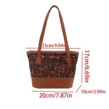 Borsa shopper alla moda con stampa leopardata per donna, borsa a spalla di grande capienza alla moda, adatta per autunno/inverno