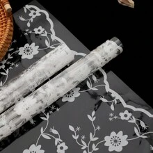10张防水蕾丝印花花卉礼品包装纸 - 白色 - 查看 5