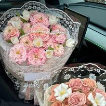 10张防水蕾丝印花花卉礼品包装纸 - 白色 - 查看 4