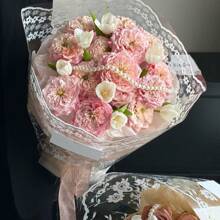 10张防水蕾丝印花花卉礼品包装纸 - 白色 - 查看 6