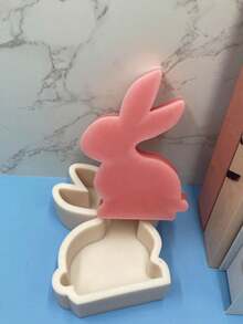 1 molde de silicona para vela con forma de conejo de cola plana de Pascua