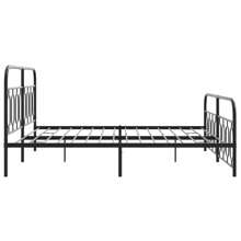 Bed Frame With Footboard Black 183x213cm Sturdy Design Modern Style No Mattress Included - Black - View 4