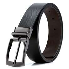 Cinto Dupla Face Masculino em Material Sintético - Preto e Marrom, Elegante e Versátil - 35204