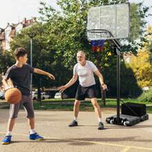 Homasis Portable Basketball Hoop System 4.9-10 FT Adjustable W/ Weight Bag Wheels Outdoor - Black - View 4