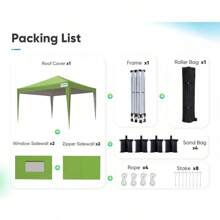 Quictent Privacy 10x10 Pop Up Canopy Tent With Sidewalls And Roll-Up Ventilated Windows, One Person Setup, Easy Outdoor Commercial Event Gazebo Shelter Enclosed Waterproof, Bonus 4 Sandbags (Beige) - Green - View 5