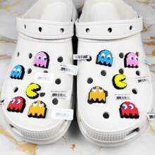 Fashion The Clogs Accessorized With Cartoon Pixel Decorations Have Great Charm - 10pcs 1set - View 10