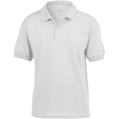 Gildan DryBlend Childrens Unisex Jersey Polo Shirt (White) - 50% Cotton/50% Polyester