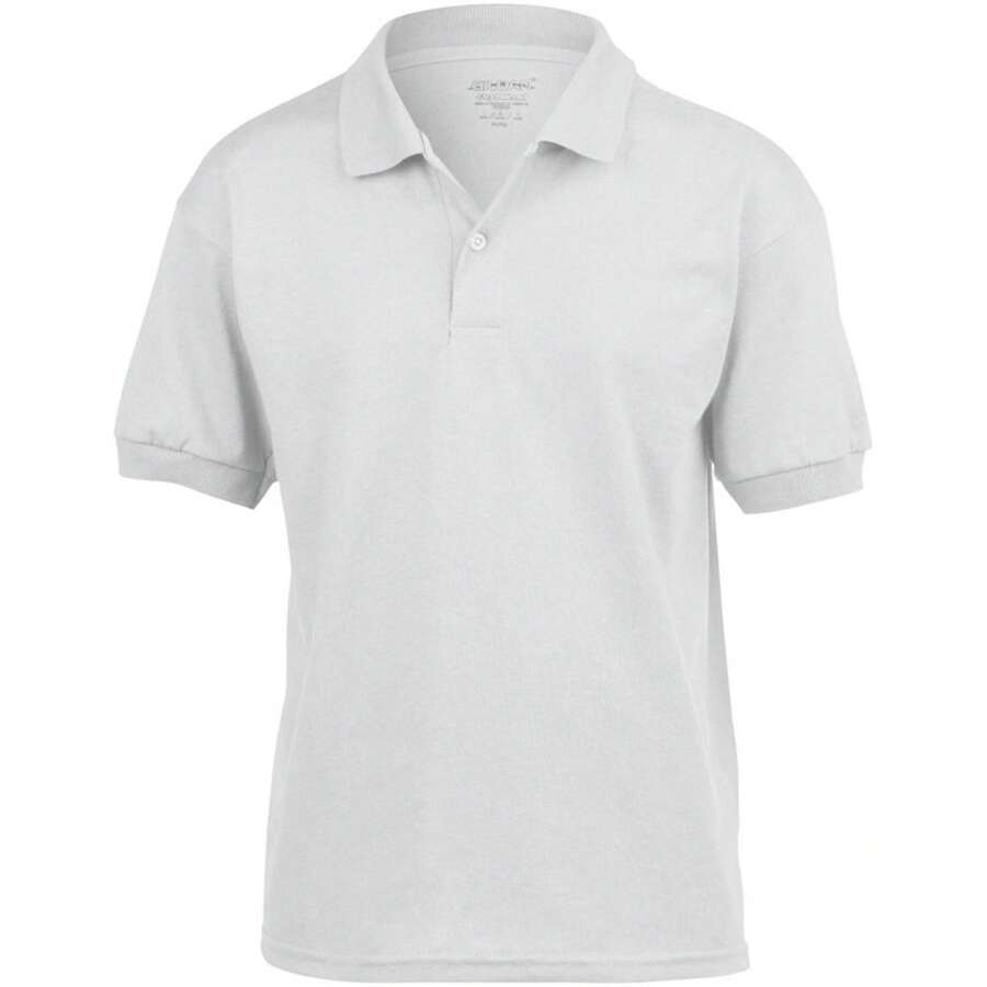 DryBlend Childrens Unisex Jersey Polo Shirt (White) - 50% Cotton/50% Polyester - White - View 1