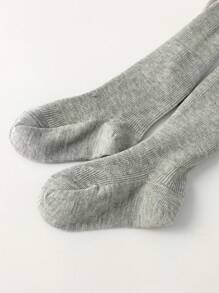 1 Pair Of Pantyhose, Solid Color Series Fall/Winter Pantyhose Girls' Leggings Plus Fleece Thickened Baby Tights For Warmth.