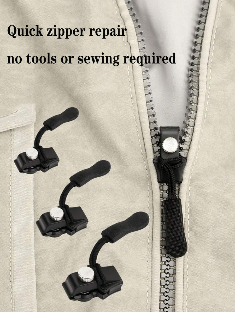 3 pièces Kit de réparation instantanée des dents de fermeture éclair, incluant 3 tailles