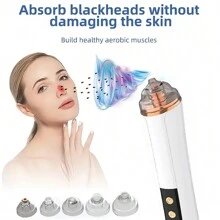 Limpiador eléctrico de poros al vacío para eliminar puntos negros y blancos faciales, removedor de espinillas y cuidado de la belleza, herramienta de 400mAh - Blanco - Ver 5