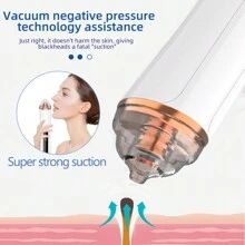 Limpiador eléctrico de poros al vacío para eliminar puntos negros y blancos faciales, removedor de espinillas y cuidado de la belleza, herramienta de 400mAh - Blanco - Ver 6