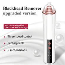 Limpiador eléctrico de poros al vacío para eliminar puntos negros y blancos faciales, removedor de espinillas y cuidado de la belleza, herramienta de 400mAh - Blanco - Ver 7