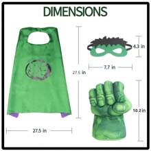 Incredible Smashing Punches,Children's Plush Boxing Glove Set With Cape And Eye Patch, Kids Cosplay Costumes