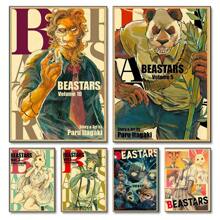 1pc Vintage Anime Animal Decorative Poster, Anime Room Wall Art, Retro Printing Art, Bar Cafe Canvas Painting, With Optional Frame, Framed Wall Decor - Multicolor - View 2